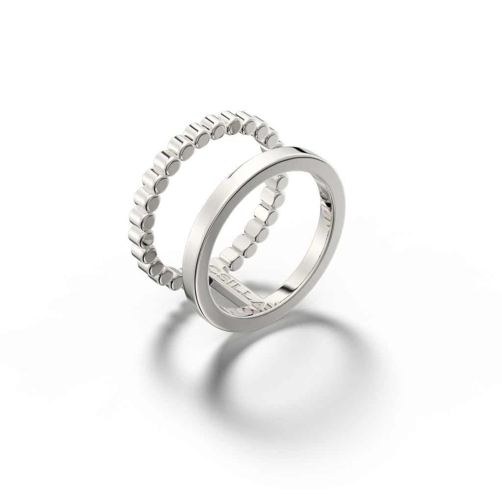 Casino Duo - White Gold Double Ring