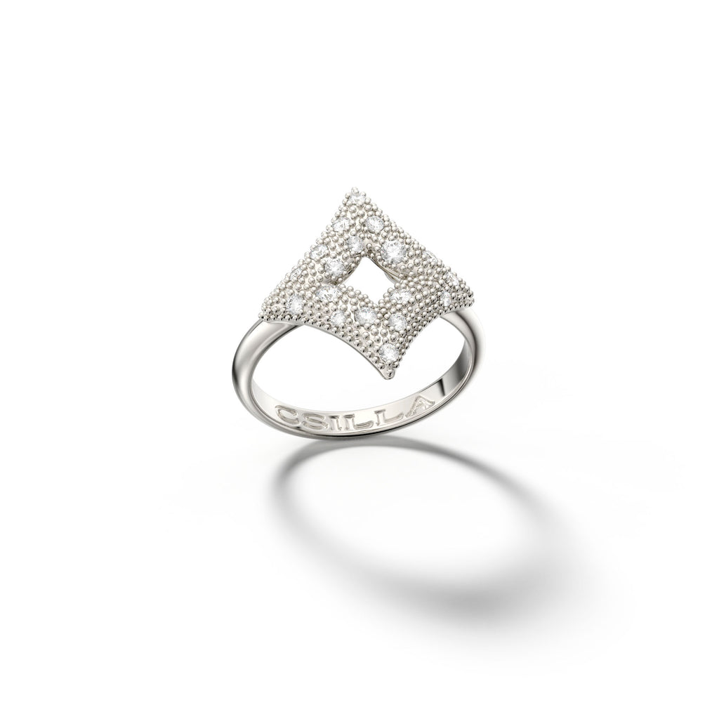 Csillag Sirius - White Gold Diamond Ring