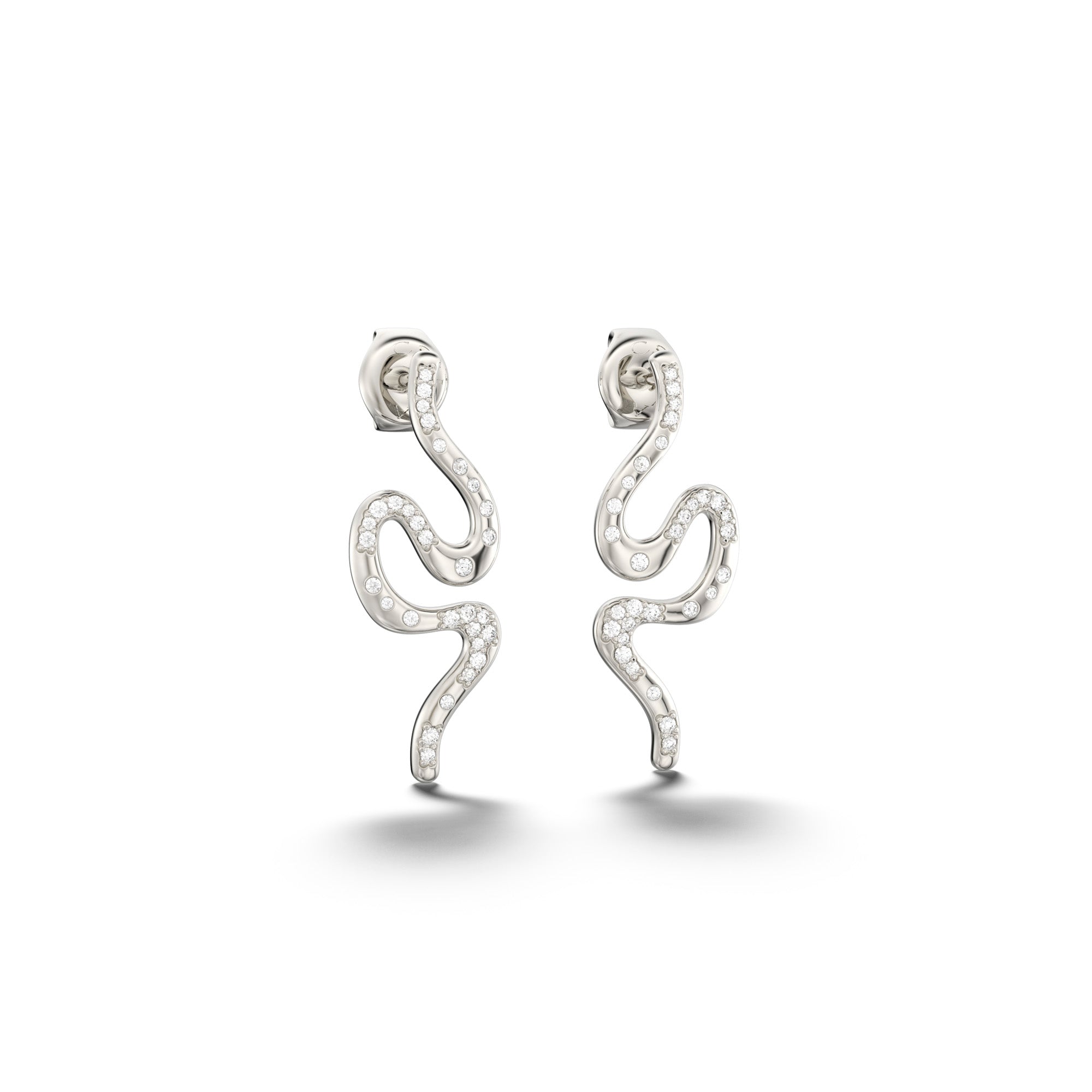 Uniq Lady - 18k White Gold Diamond Earring