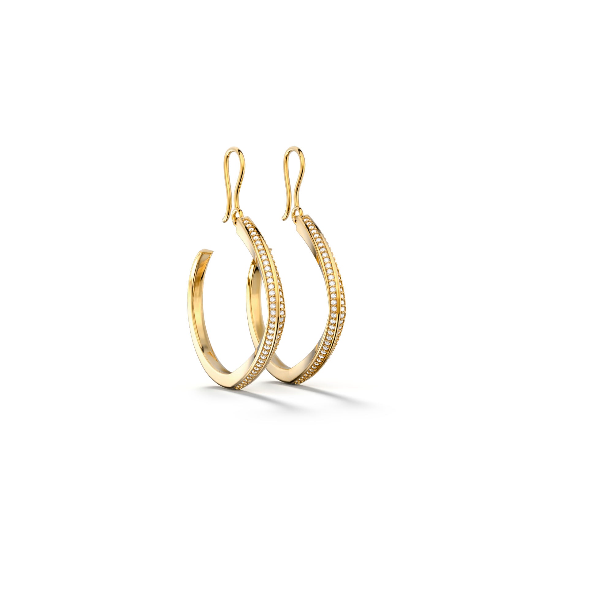 Eden - Small Hoop Earring 18k White Gold with Diamonds - Csilla Jewelry