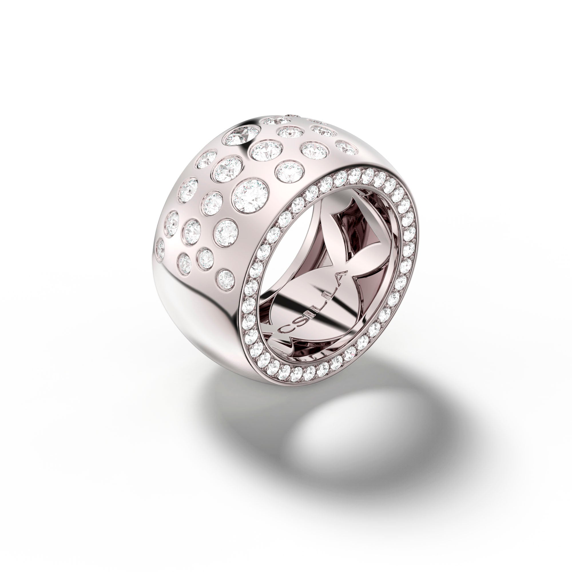 Casino Royale Spy - White Gold Diamond Ring Large - Csilla Jewelry
