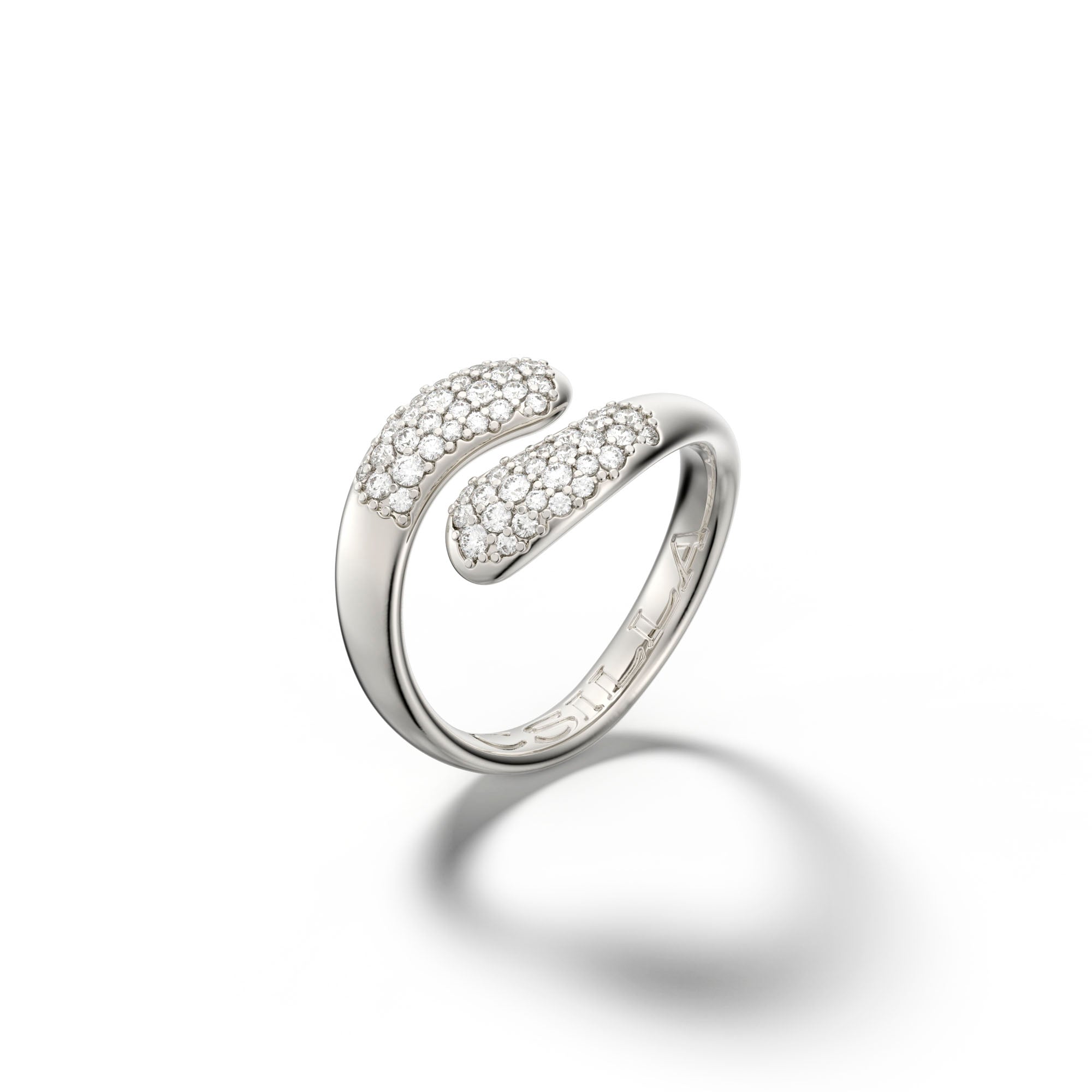 Casino Royale Twist - White Gold Diamond Ring - Csilla Jewelry