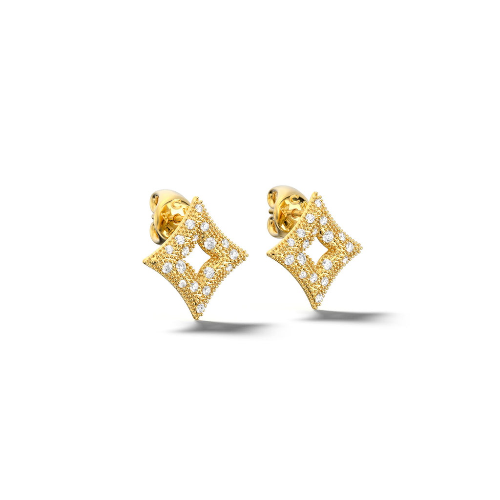 Csillag Orionis - Yellow Gold Diamond Earring Small
