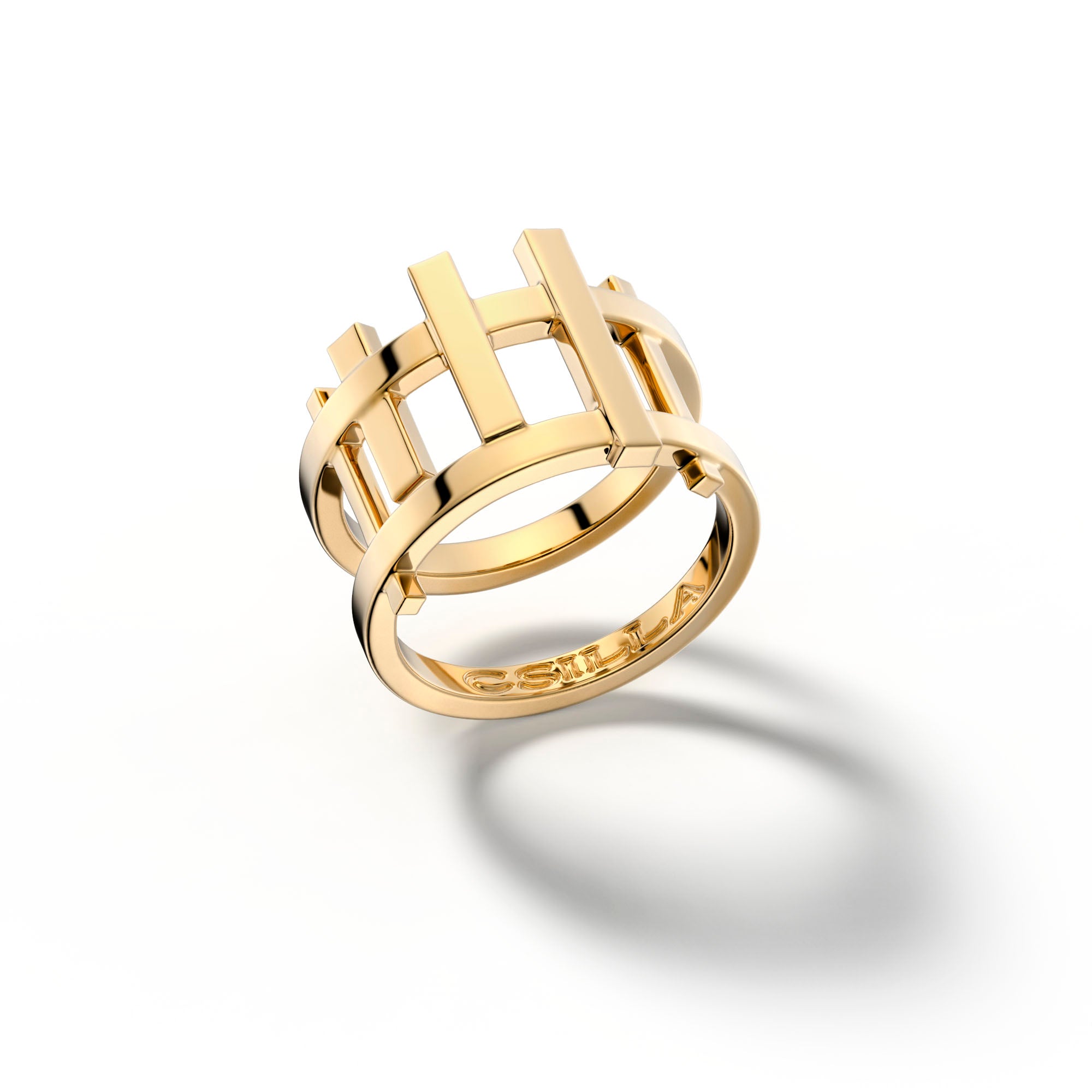 Gaea 18k White Gold Ring Mid - Csilla Jewelry