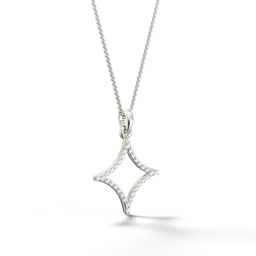 Csillag Sirius - White Gold Pendant with Diamonds