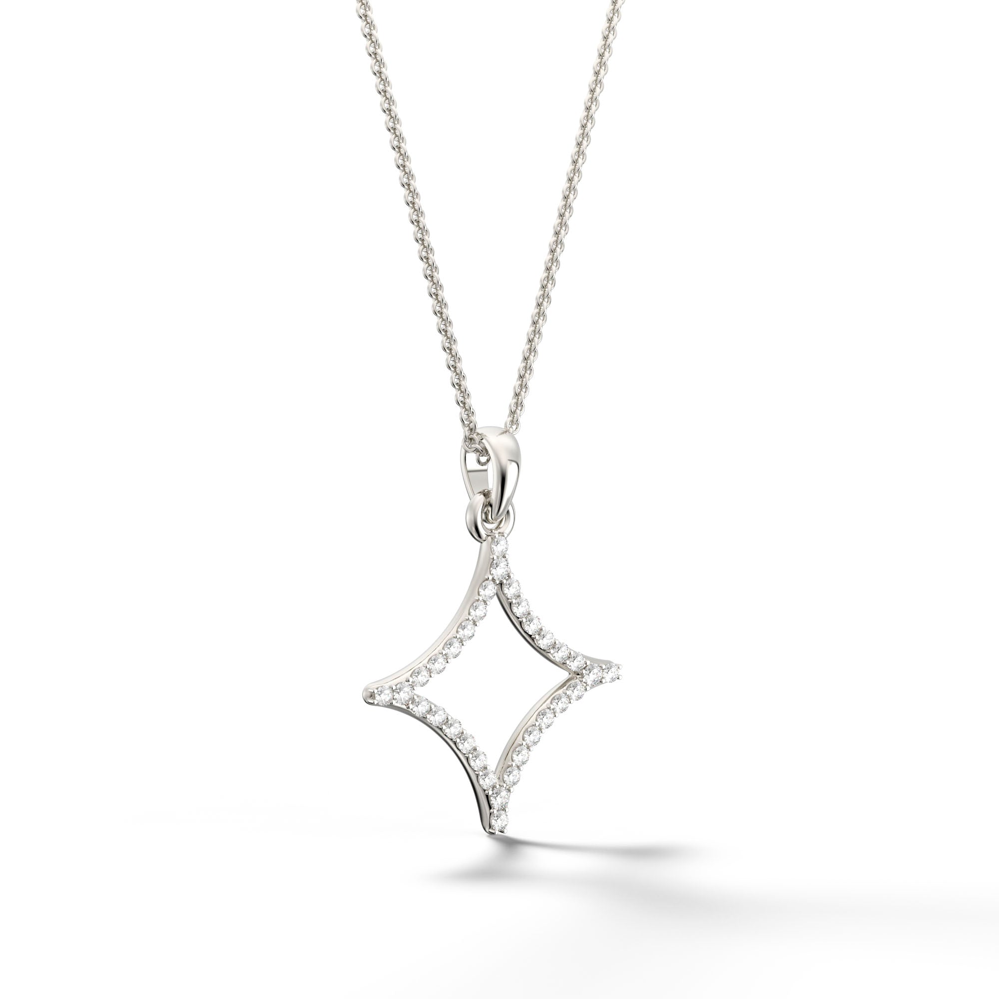 Csillag Sirius - White Gold Pendant with Diamonds Necklace - Csilla Jewelry