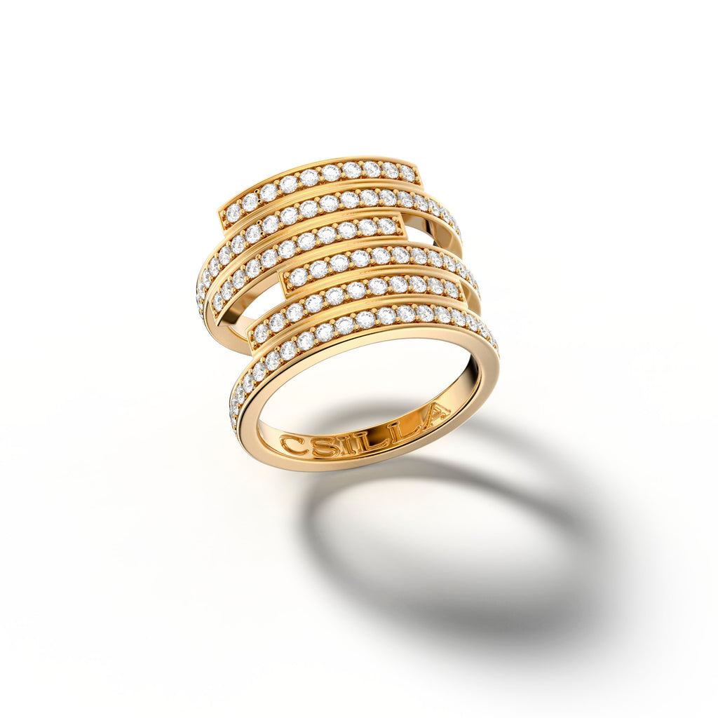 Issimo - 18k Yellow Gold Diamond Ring Large
