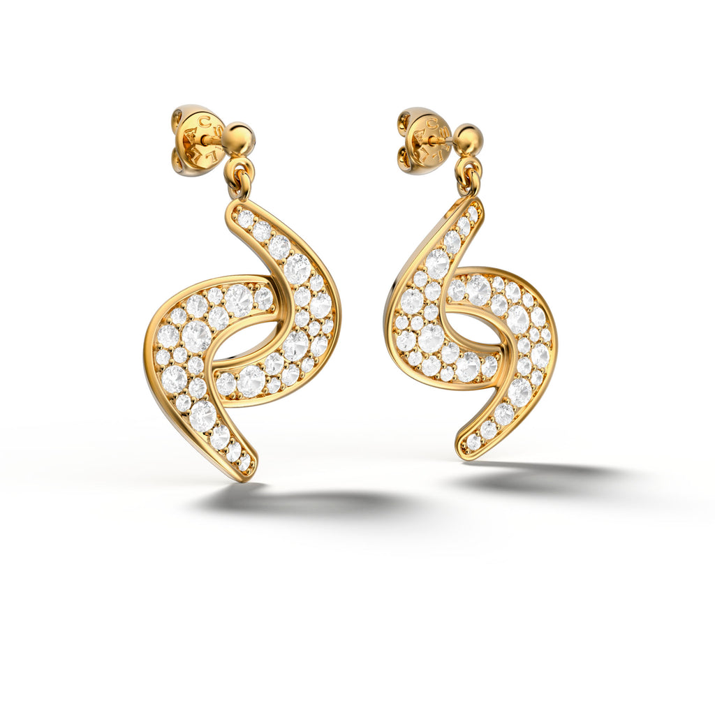 Me&I Twist 18k Yellow Gold Diamond Earring