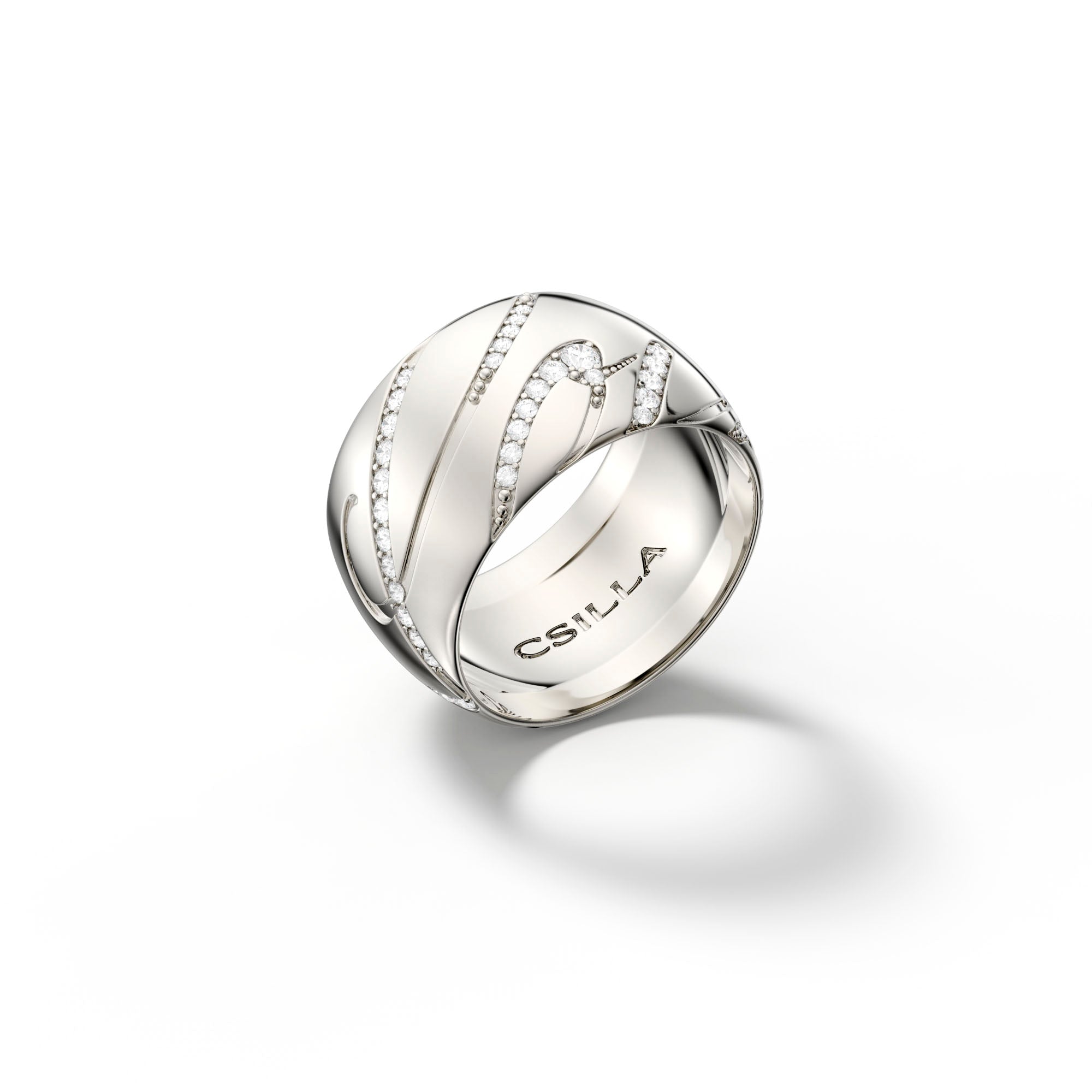 Love - White Gold Diamond Ring 18k - Csilla Jewelry