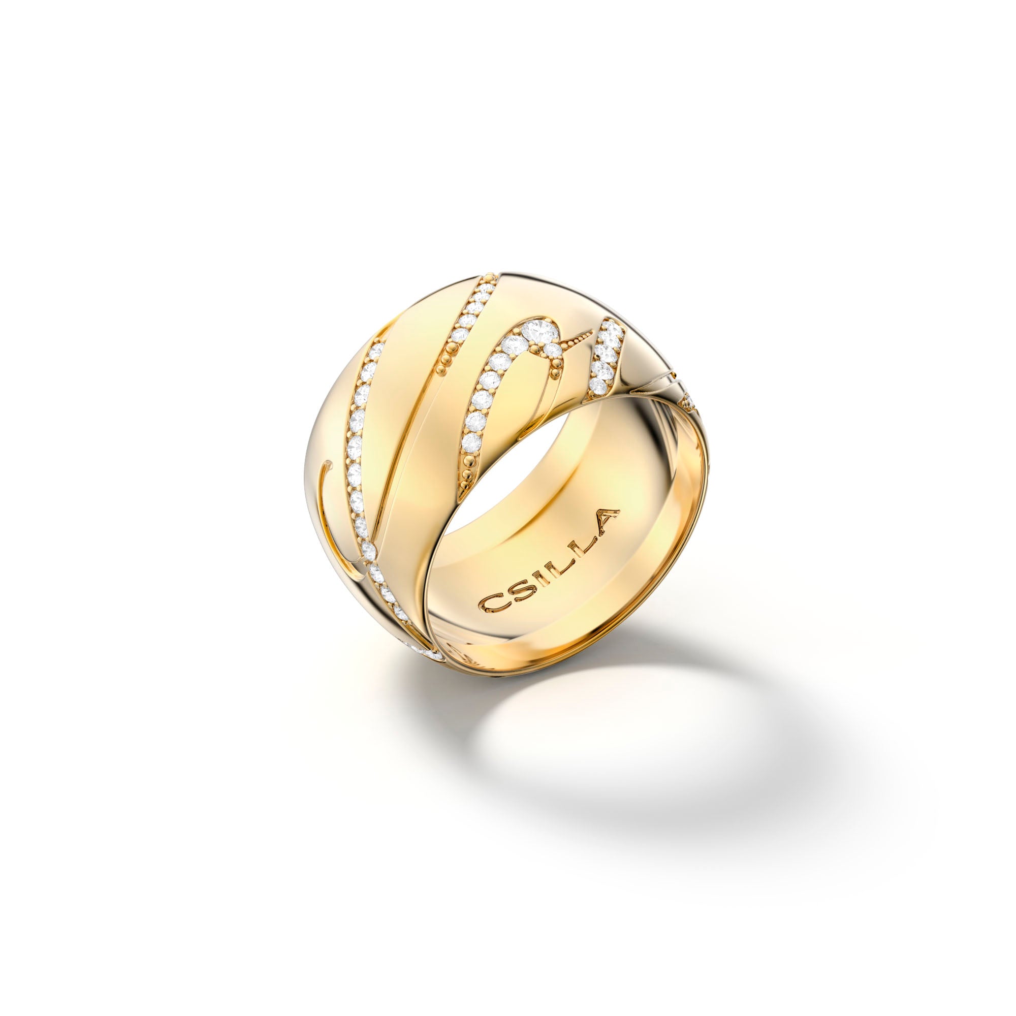 Love - Yellow Gold Diamond Ring 18k - Csilla Jewelry