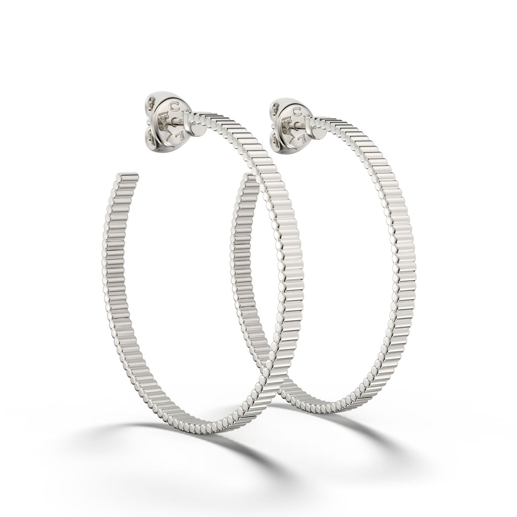 Casino Cyl - White Gold Large Hoop Earring