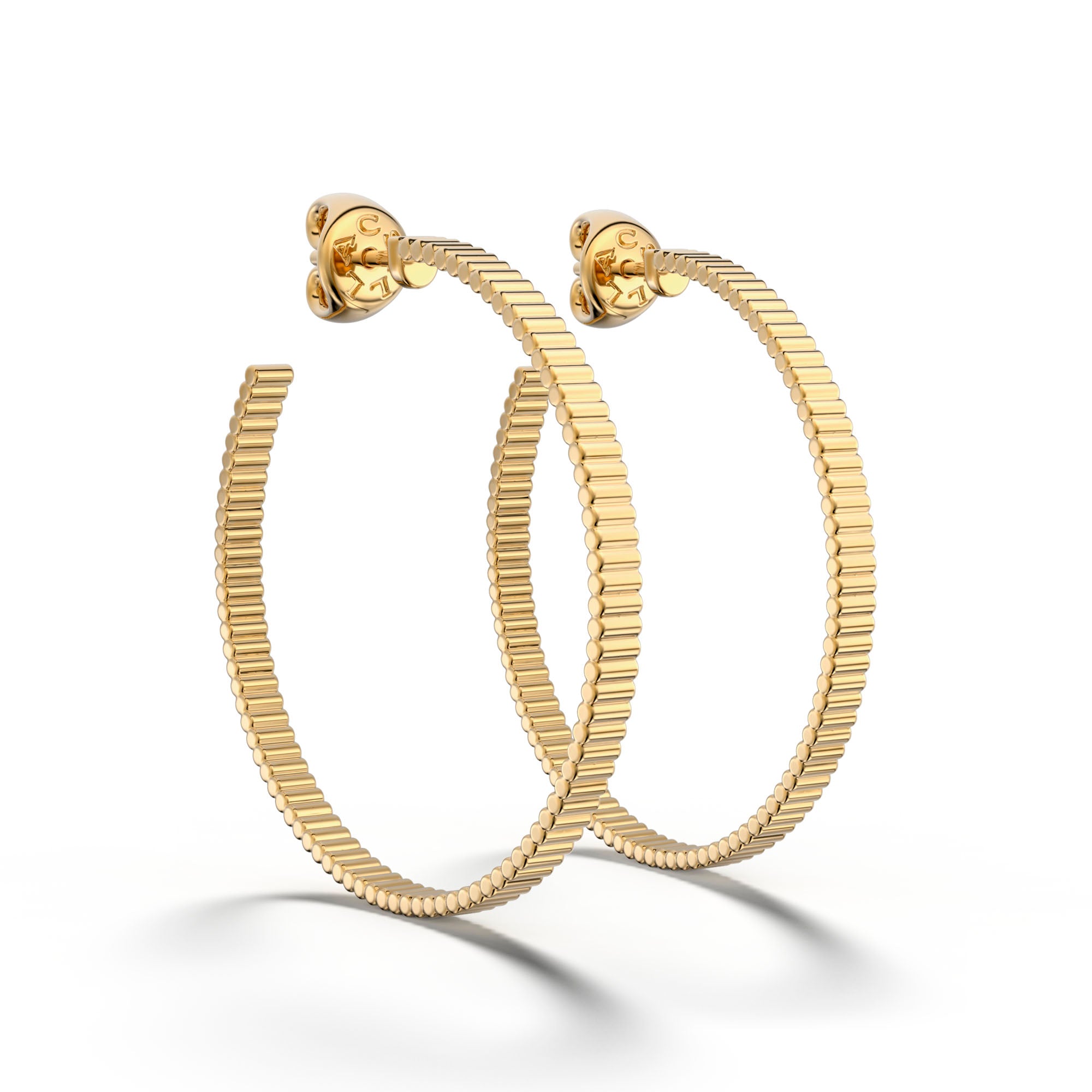 Casino Cyl - Yellow Gold Large Hoop Earring - Csilla Jewelry
